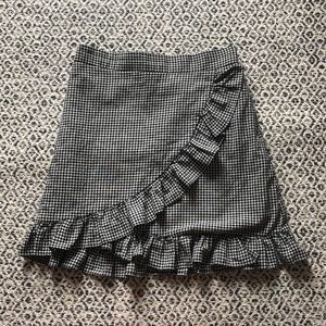 M Boutique Ruffled Check Print Mini Skirt